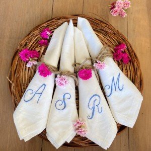 Embroidered Initials Napkins